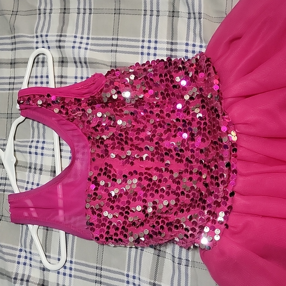 Kids pink tutu dress dance costume